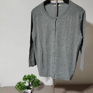 GAP Heather Gray Knit Cardigan